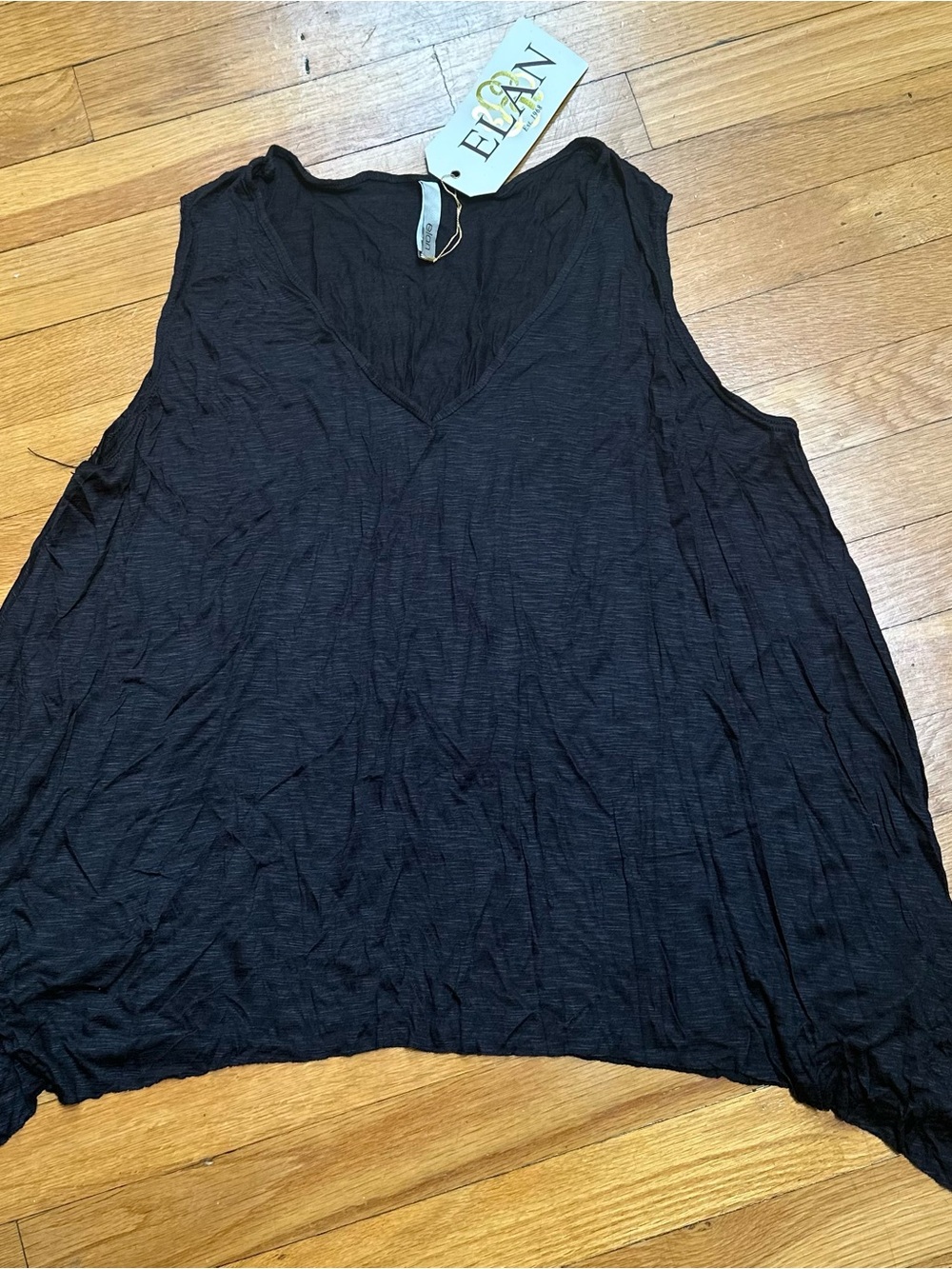 Elan Black V-Neck Sleeveless Tank Top